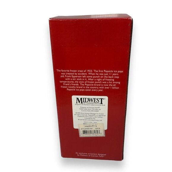 Midwest of Cannon Falls Popsicle Vintage Ornament New Open Box RARE - Picture 3 of 10